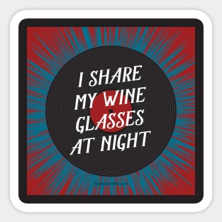 Wine Glasses at Night Sticker